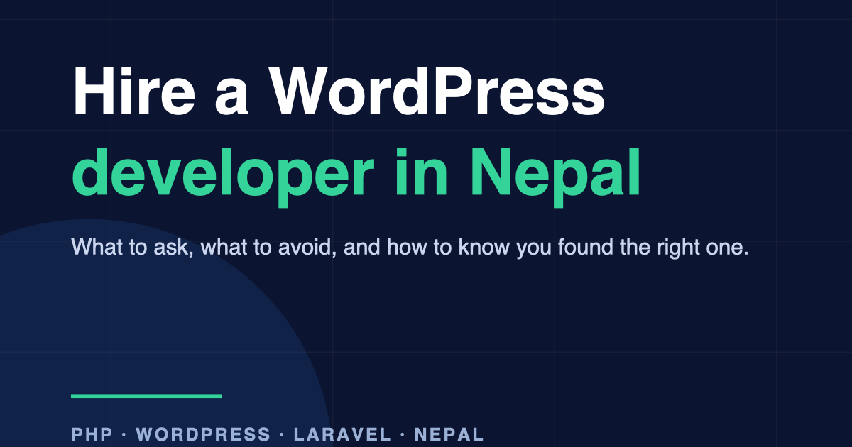 Hire a WordPress developer in Nepal