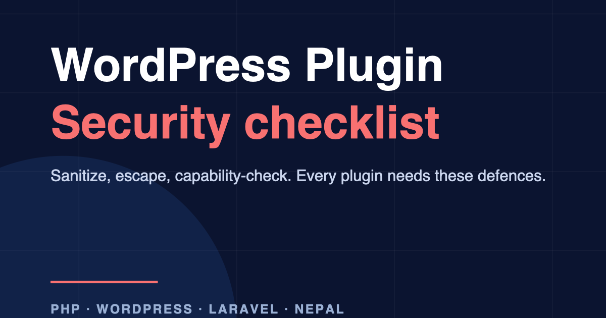WordPress plugin security checklist